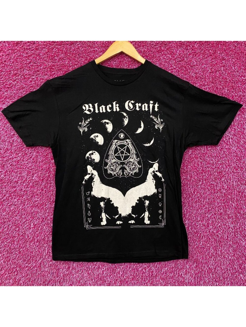 Black Craft Phases of The Moon Dark Astrology T-Shirt L